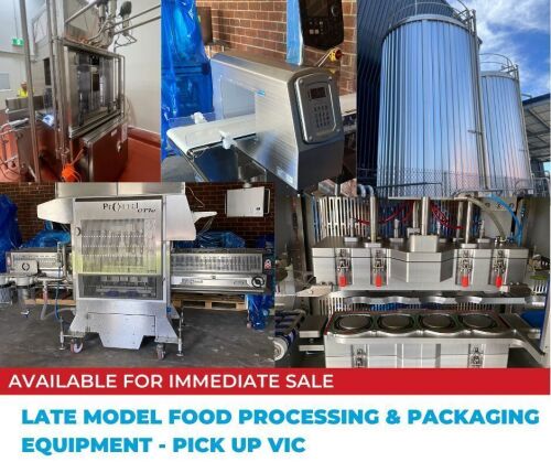 Late Model Food Processing and Packaging Equipment For Immediate Sale - Including 2015 Ilpra Fill Sealing Machine, Complete Salsa Tray Sealing and Packaging Line, 2015 Foss Milkoscan FT1 Milk Analyzer & Bulk Raw Milk Handling System