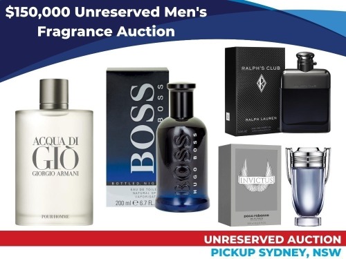 $150,000 Unreserved Men's Fragrance Auction | Insurance Sale | Pick Up Sydney CBD